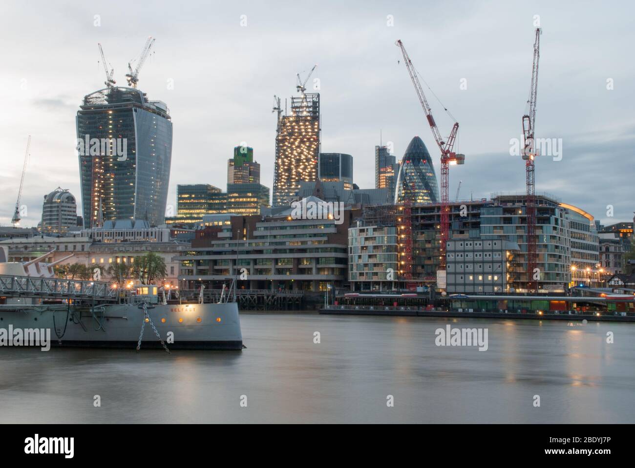 Gherkin Natwest Tower Cheesegrater Walkie Talkie Under Construction  Buildings in City of London Skyline at Night Dark City of London, EC2N  Stock Photo - Alamy