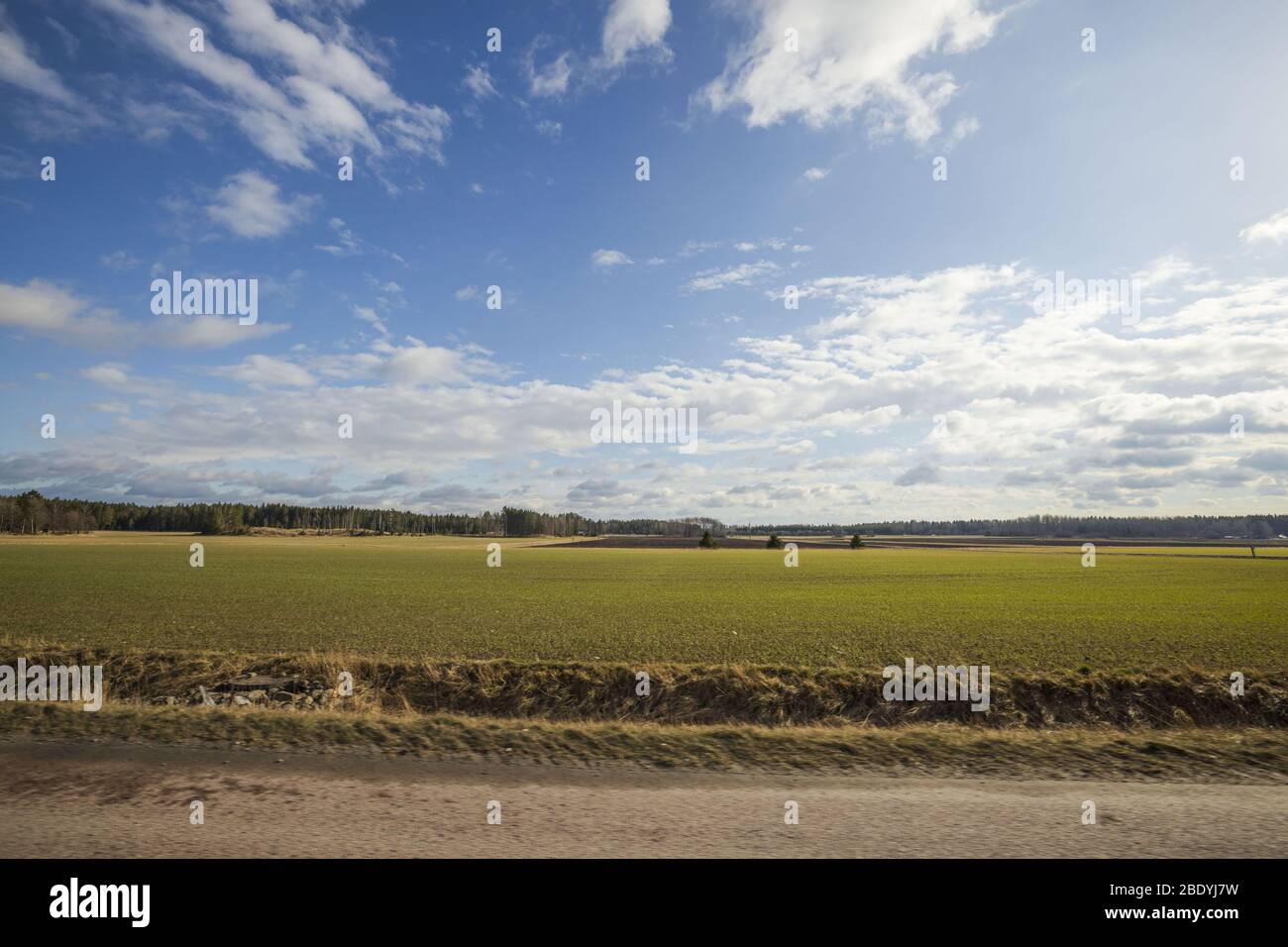 Beautiful Landscape View With Fields Forest Trees And Blue Sky With White Clouds Gorgeous Spring Backgrounds Sweden Stock Photo Alamy Beautiful Landscape View With Fields Forest Trees And Blue Sky With White Clouds Gorgeous Spring Backgrounds Sweden Stock Photo Alamy