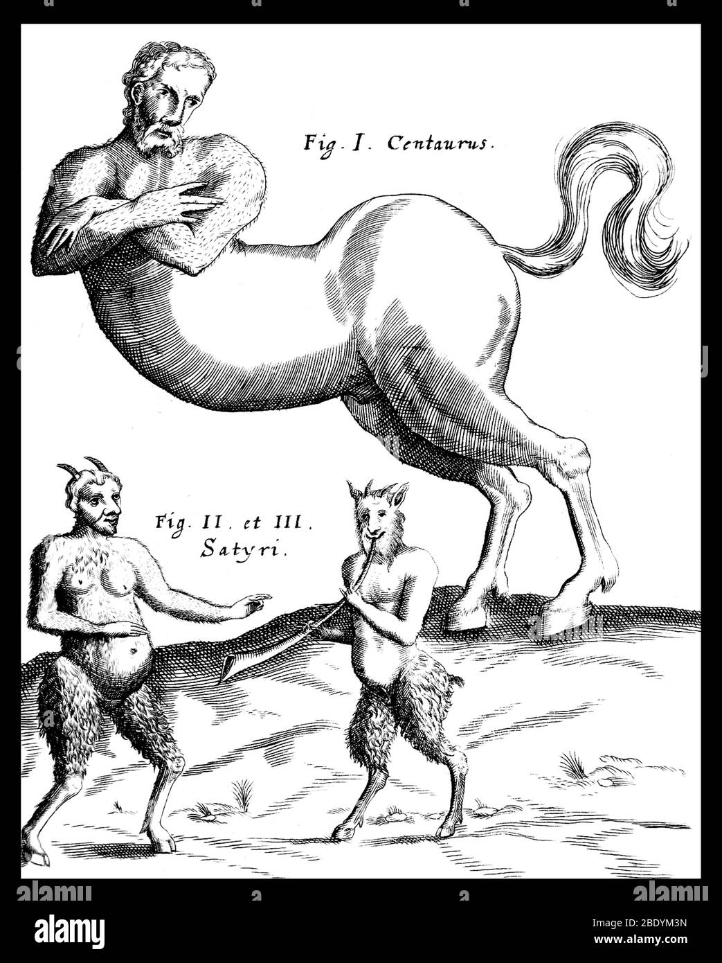 Centaur and Satyrs, Legendary Creatures Stock Photo