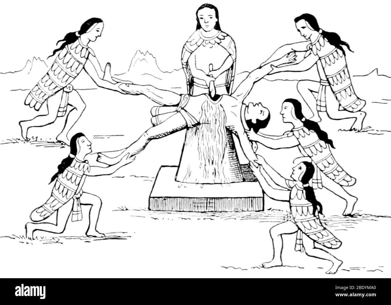 Human Sacrifice, Pre-Columbian Stock Photo
