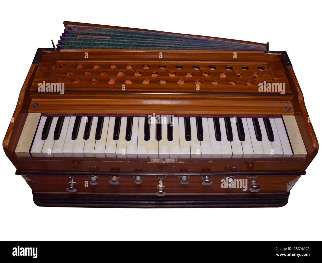 Musical Instrument HARMONIUM isolated in white background Stock Photo