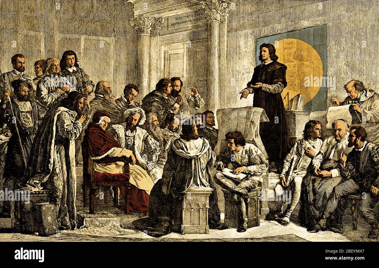 Copernicus Explaining His Planetary System Stock Photo