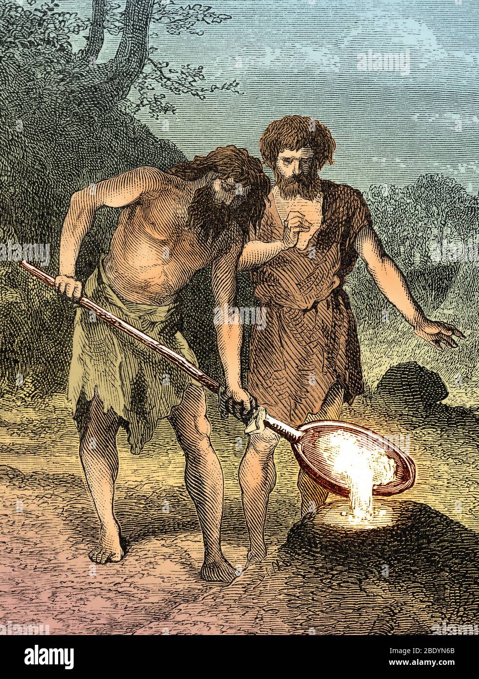 https://c8.alamy.com/comp/2BDYN6B/prehistoric-man-bronze-age-smelting-2BDYN6B.jpg