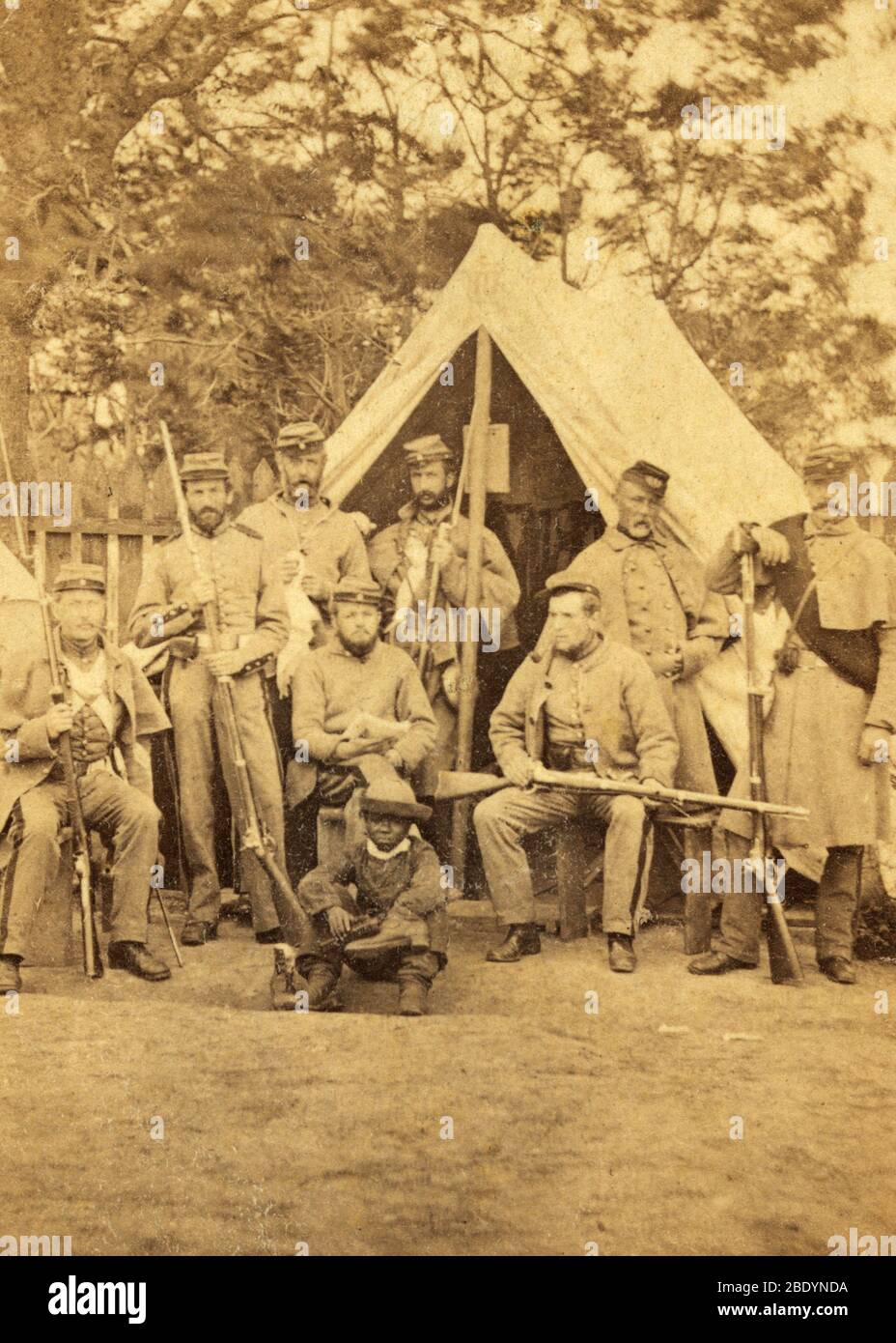 Soldiers, Camp Cameron, Washington DC, 1861 Stock Photo