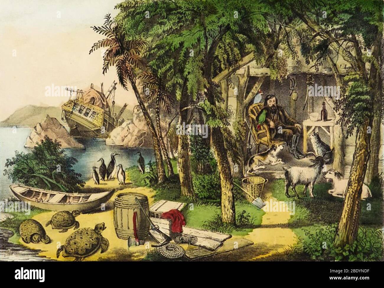 Daniel Defoe's Robinson Crusoe Stock Photo