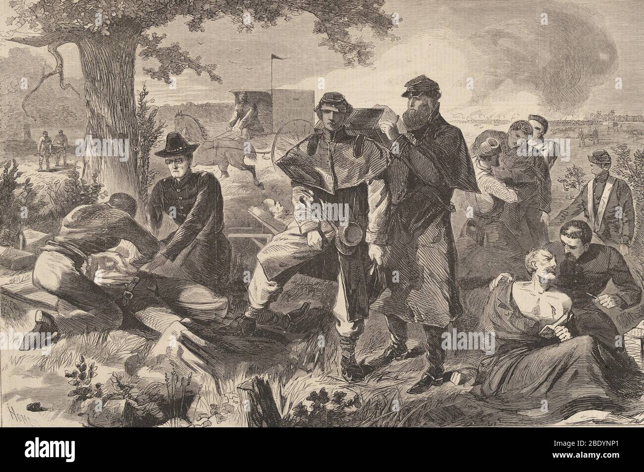 Battefield Surgery, Civil War, 1862 Stock Photo
