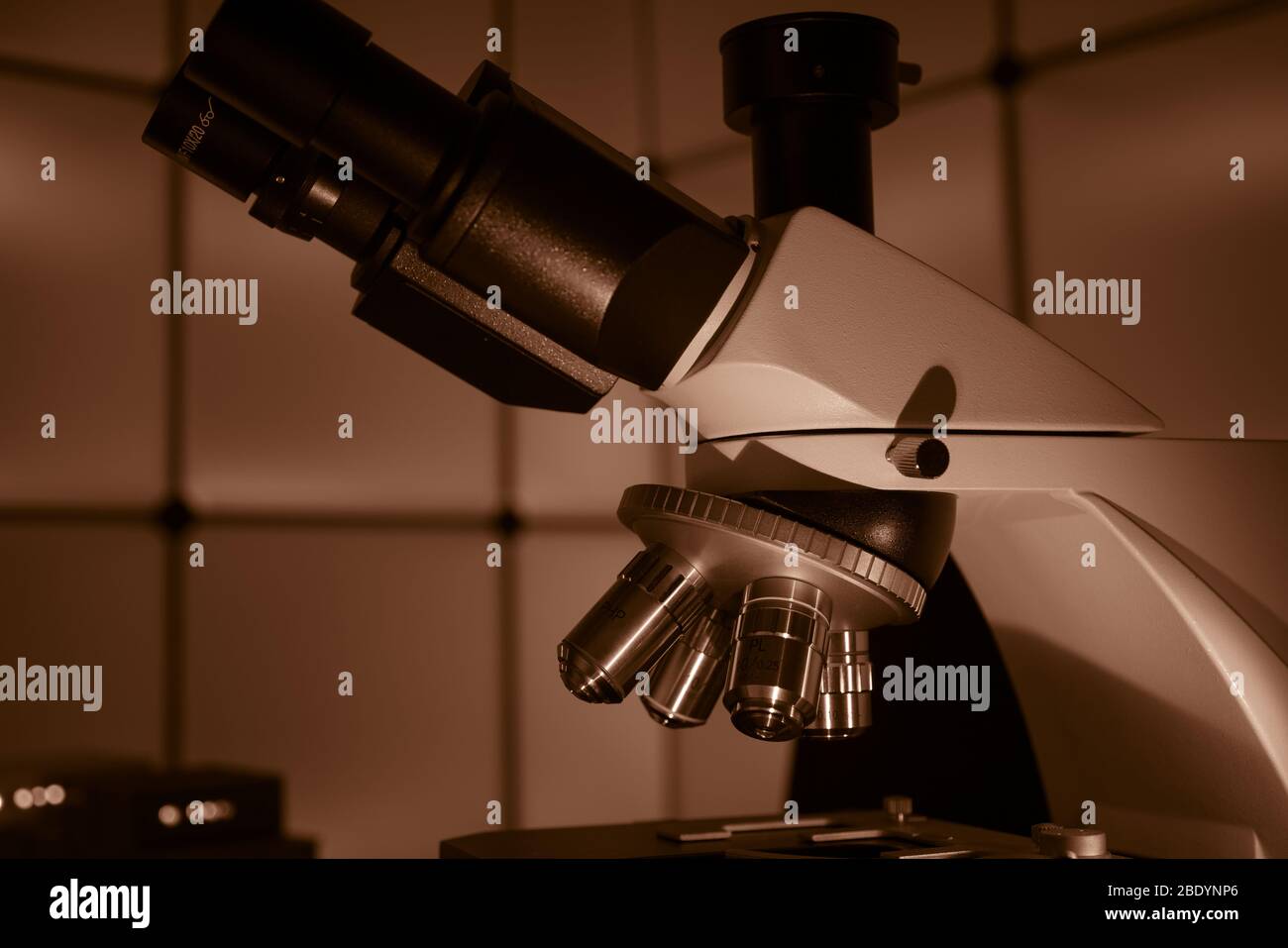 microbiological laboratory microscope in laboratory interior Stock ...