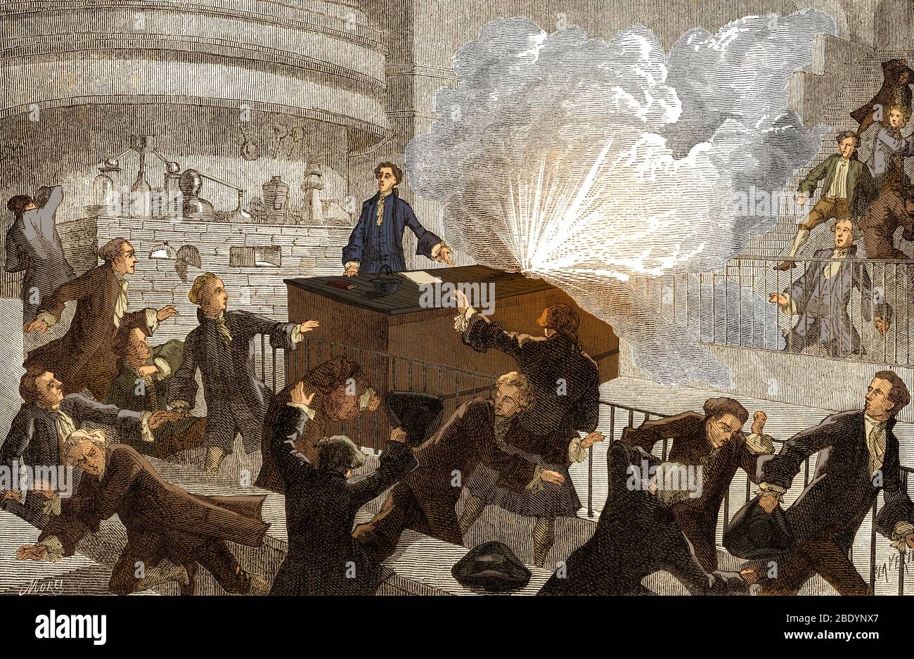 Explosion During Rouelle Lecture, 18th Century Stock Photo