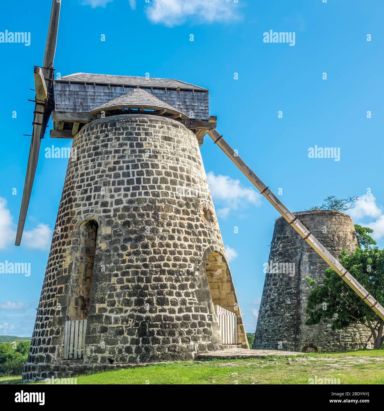 Betty's Hope Sugar Mill, Antigua, West Indies Stock Photo