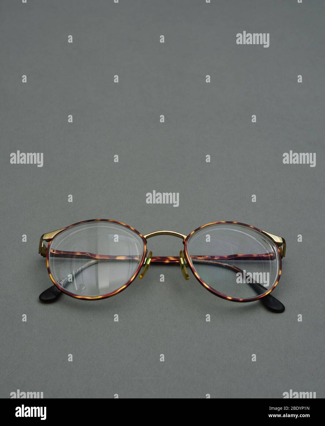 Glasses with reflective and non-reflective lenses Stock Photo