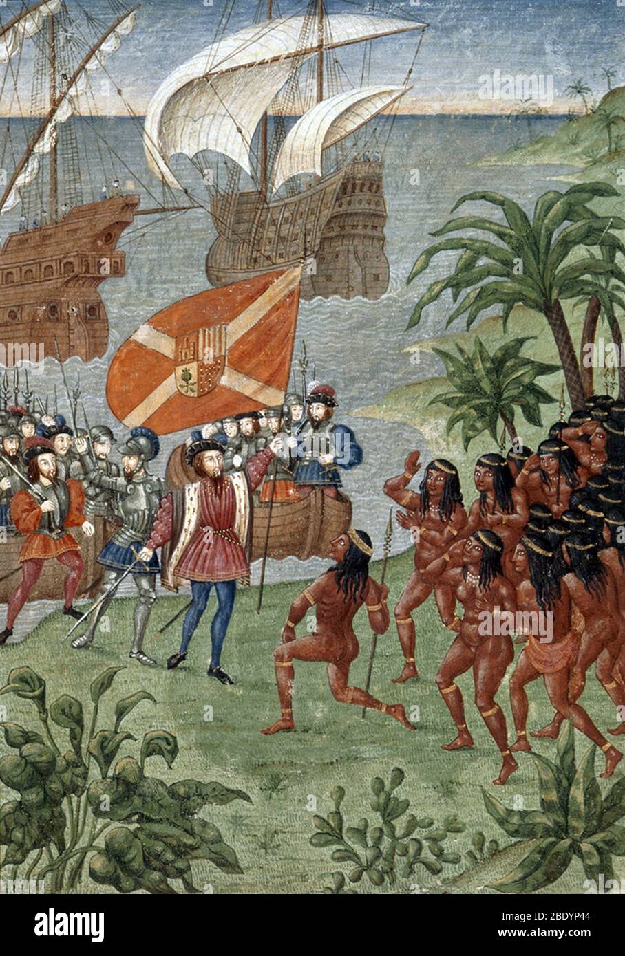 Hern√°n Cort√©s Entering Mexico, 1519 Stock Photo