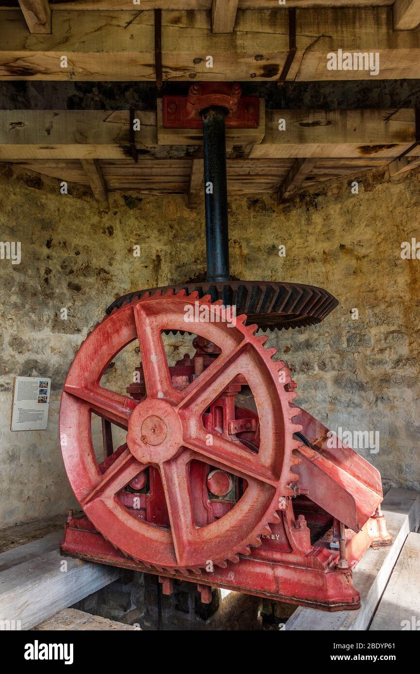 Gear Mechanism, Betty's Hope Sugar Mill, Antigua, West Indies Stock Photo
