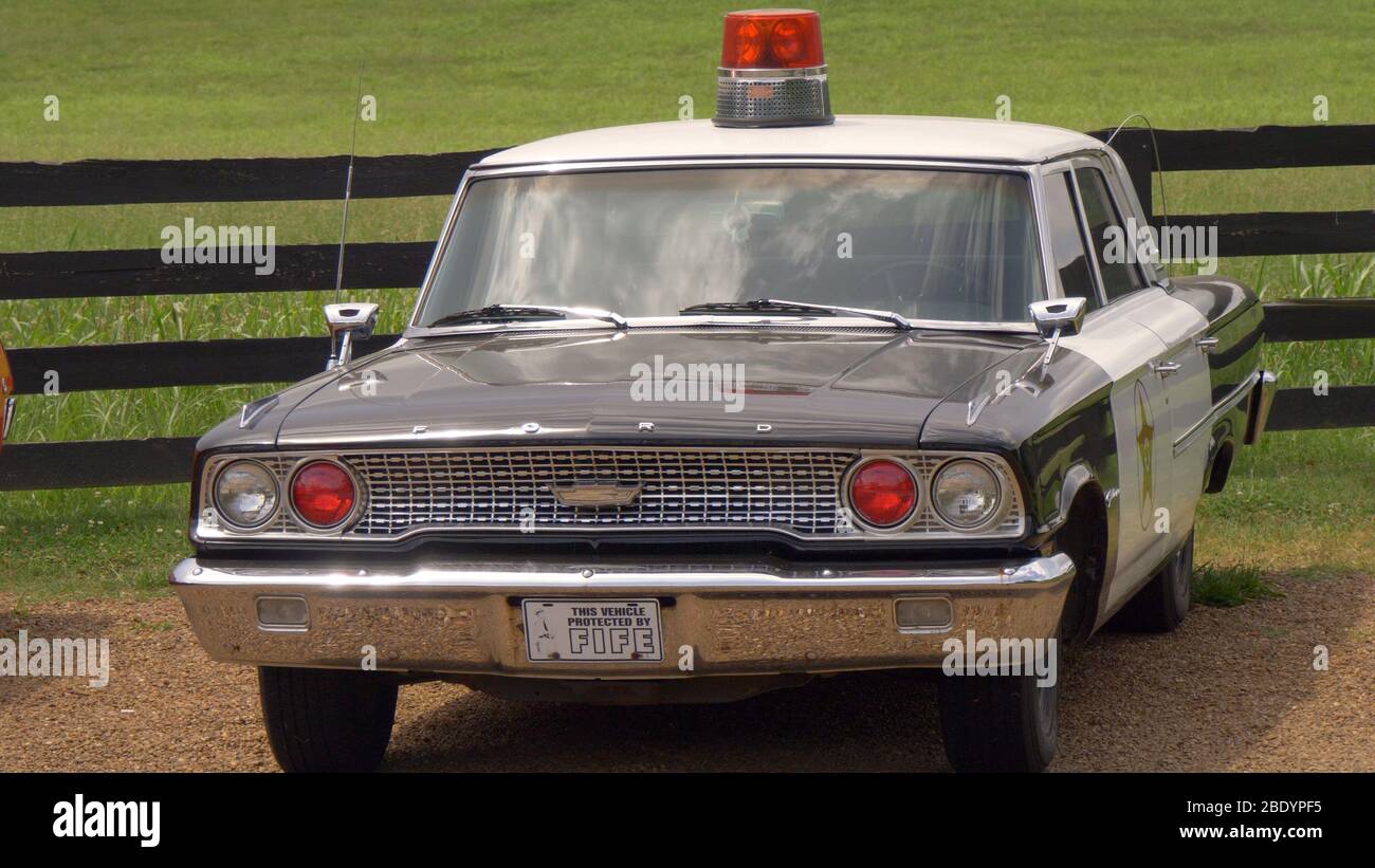 Old Police Car at Leipers Fork - LEIPERS FORK, UNITED STATES - JUNE 17, 2019 Stock Photo