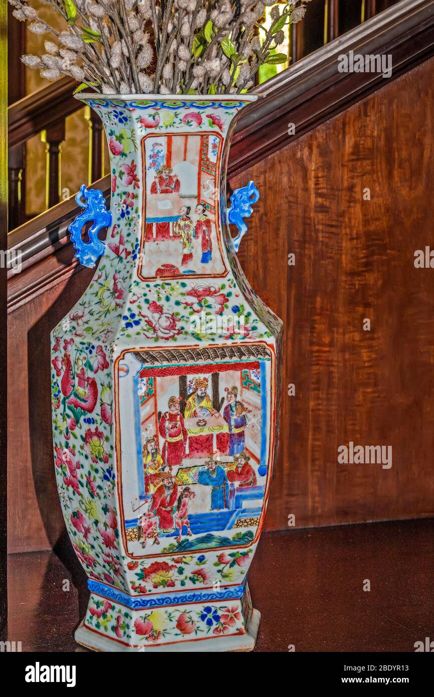 Oriental Vase, Rose Hall, Jamaica, West Indies Stock Photo