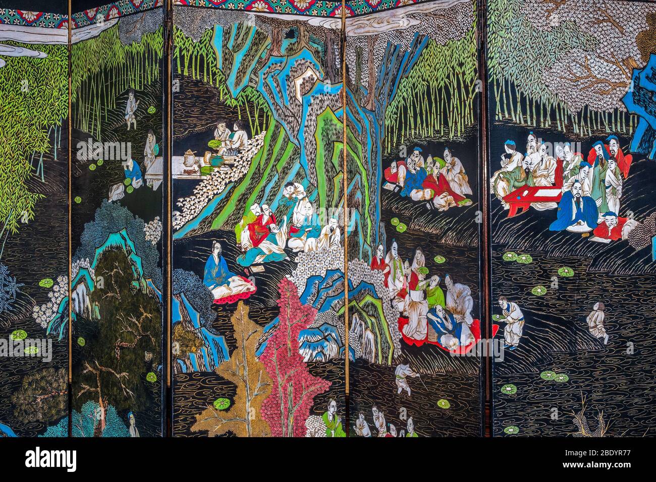 Oriental Decorated Screen, Jamaica, Caribbean, West Indies Stock Photo