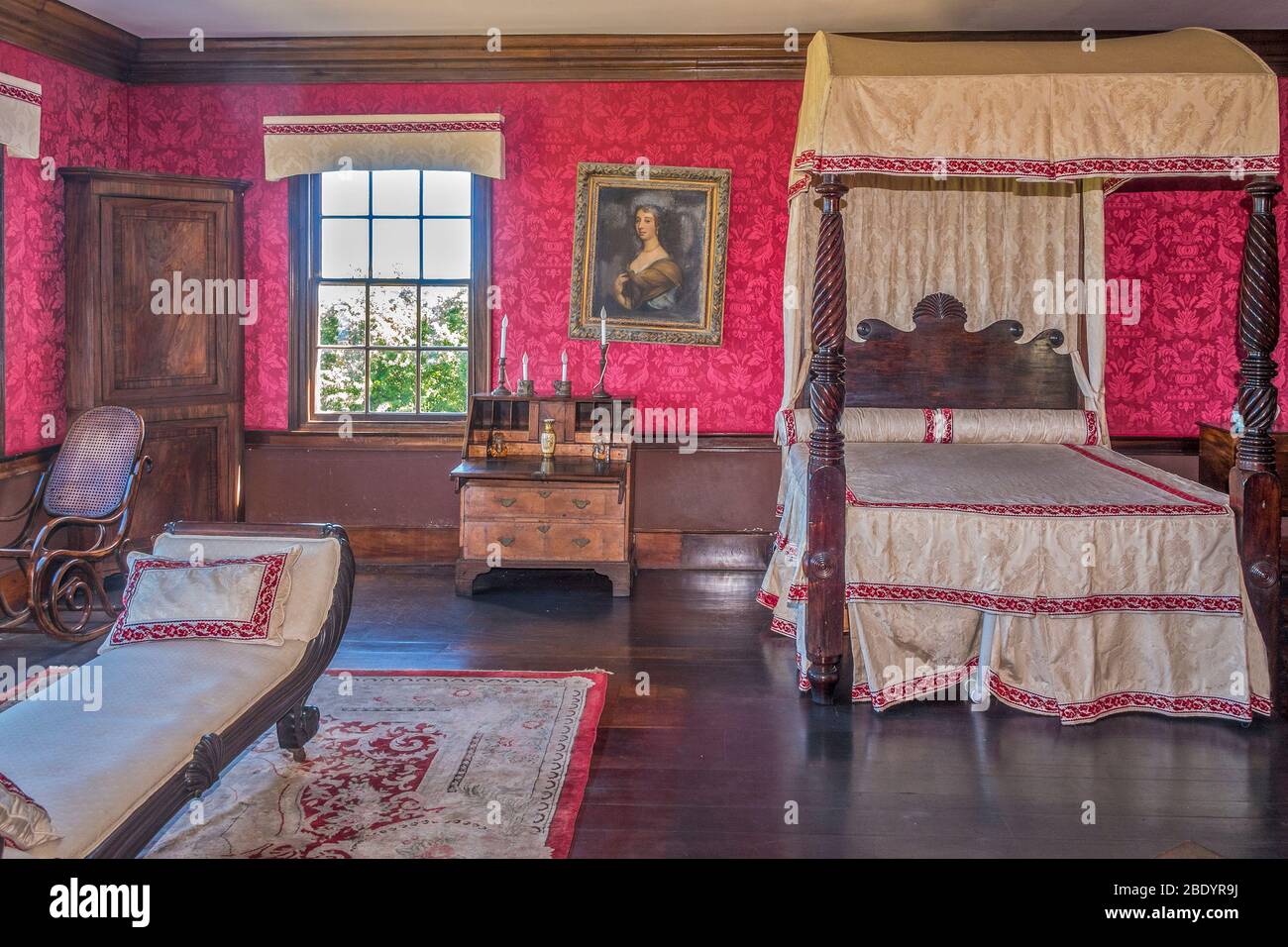 Bedroom, Rose Hall  Jamaica, Caribbean, West Indies Stock Photo