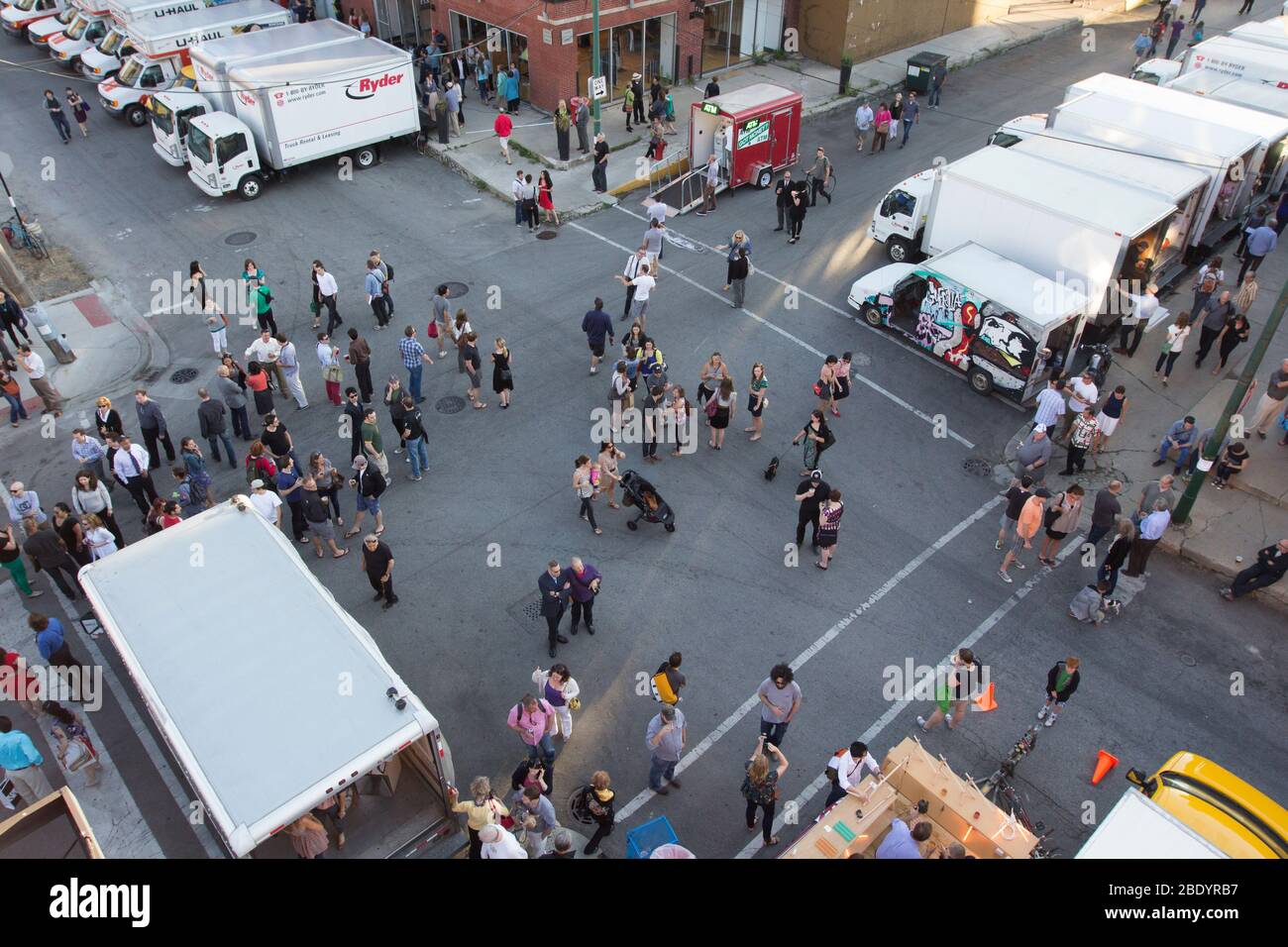 Group of people during Street Festival, Chicago, Illinois, USA Stock Photo