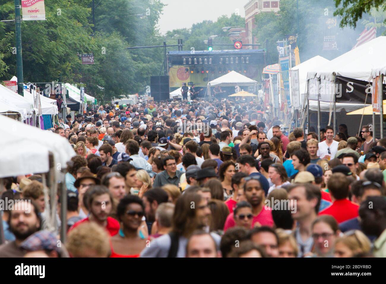 Large crowd on Street Festival, Chicago, Illinois, USA Stock Photo