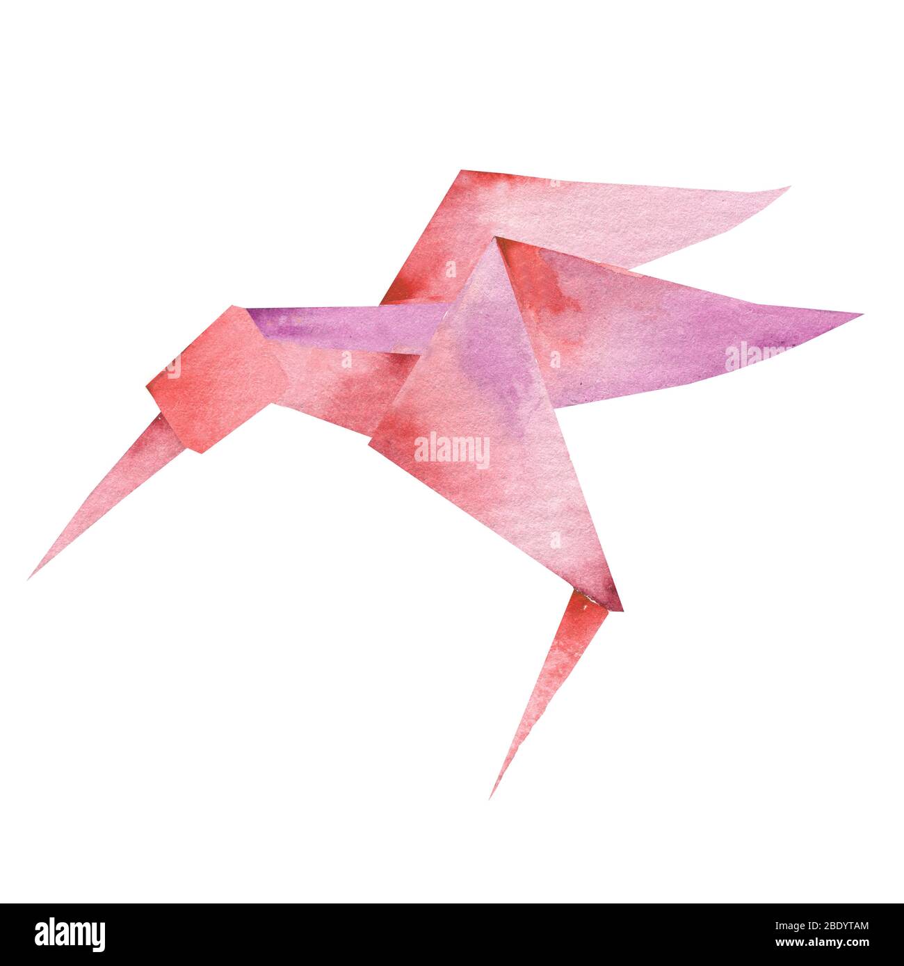Origami paper bird. illustration.Polygonal shape.Art of paper folding