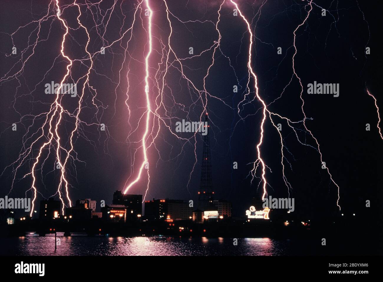 Lightning over Tampa Stock Photo