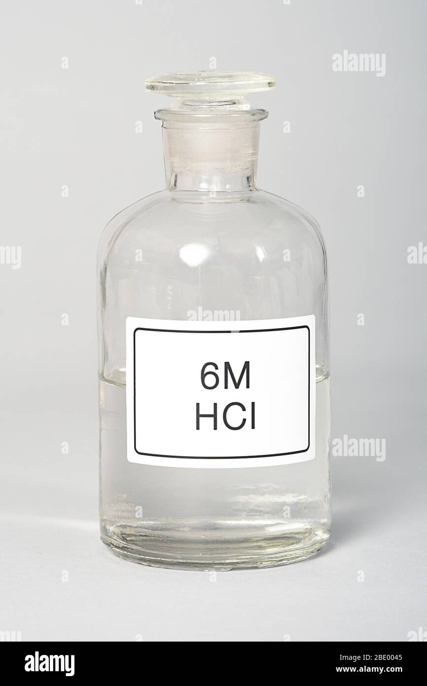 Bottle of Hydrochloric Acid Stock Photo