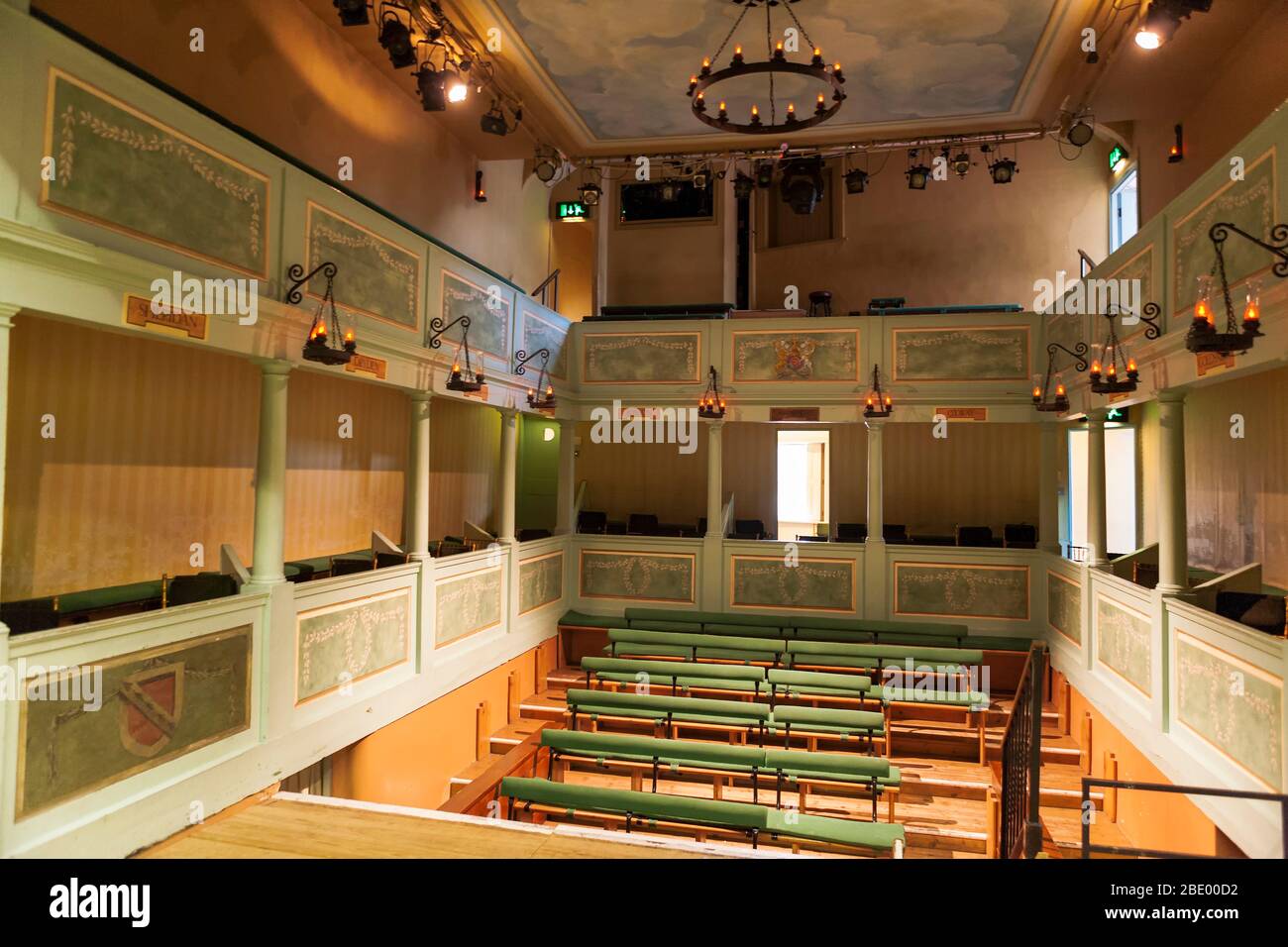 Interior of the Georgian Theatre Royal from the stage, Richmond, North Yorkshire, England, UK Stock Photo