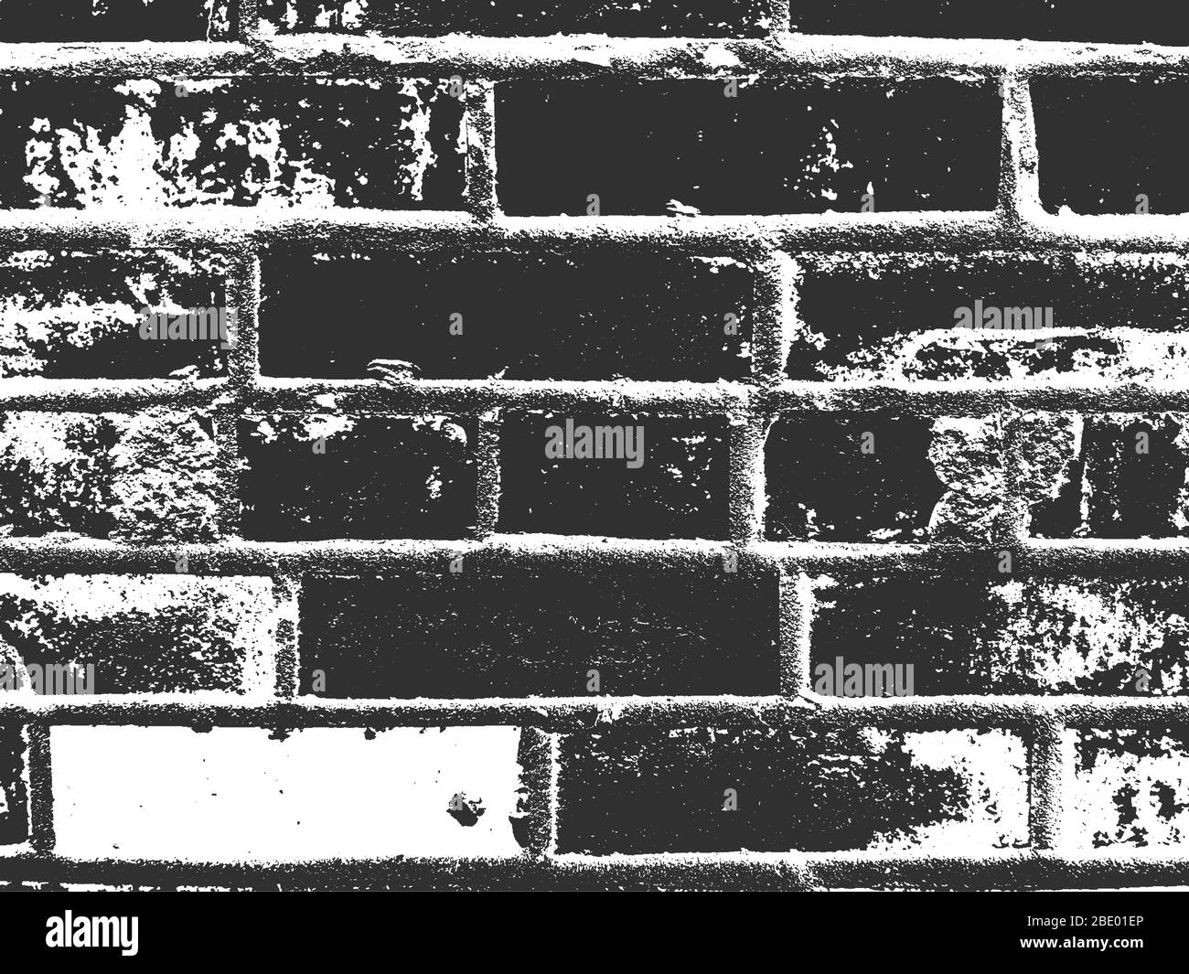 Distress old brick wall texture. Black and white grunge background ...