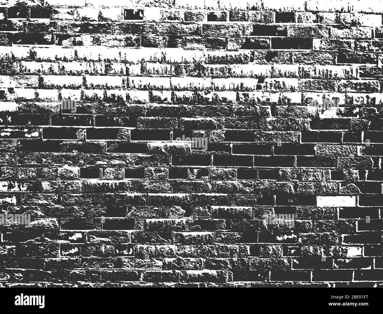 Distress old brick wall texture. Black and white grunge background ...
