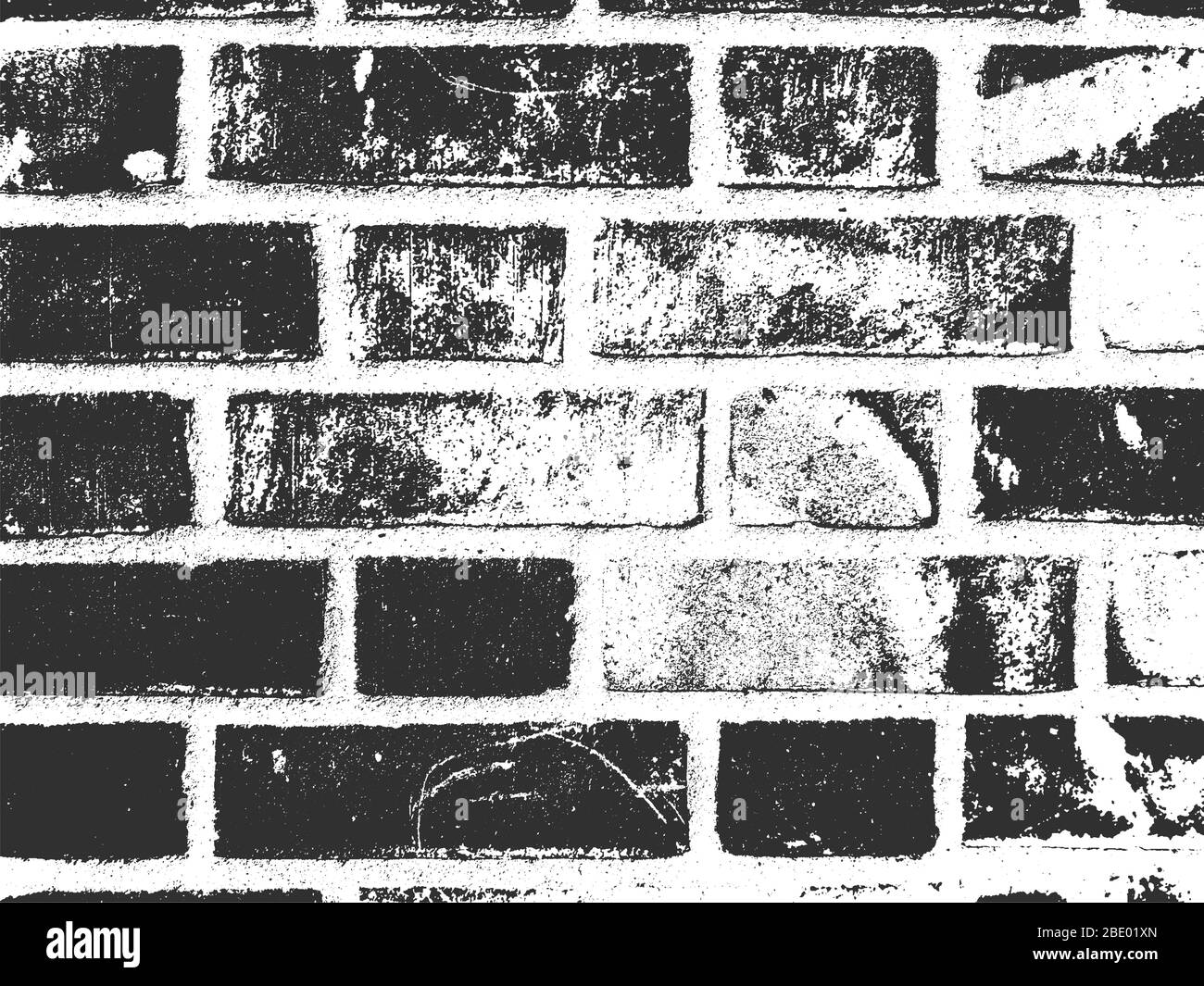 Distress old brick wall texture. Black and white grunge background ...