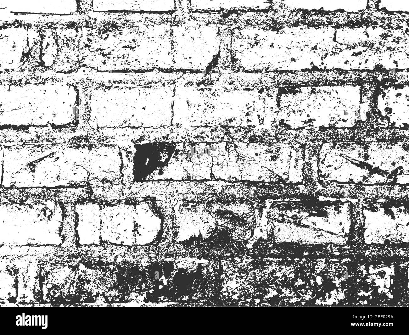 Distress old brick wall texture. Black and white grunge background ...