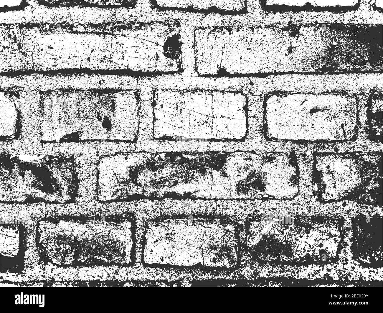 Distress old brick wall texture. Black and white grunge background ...