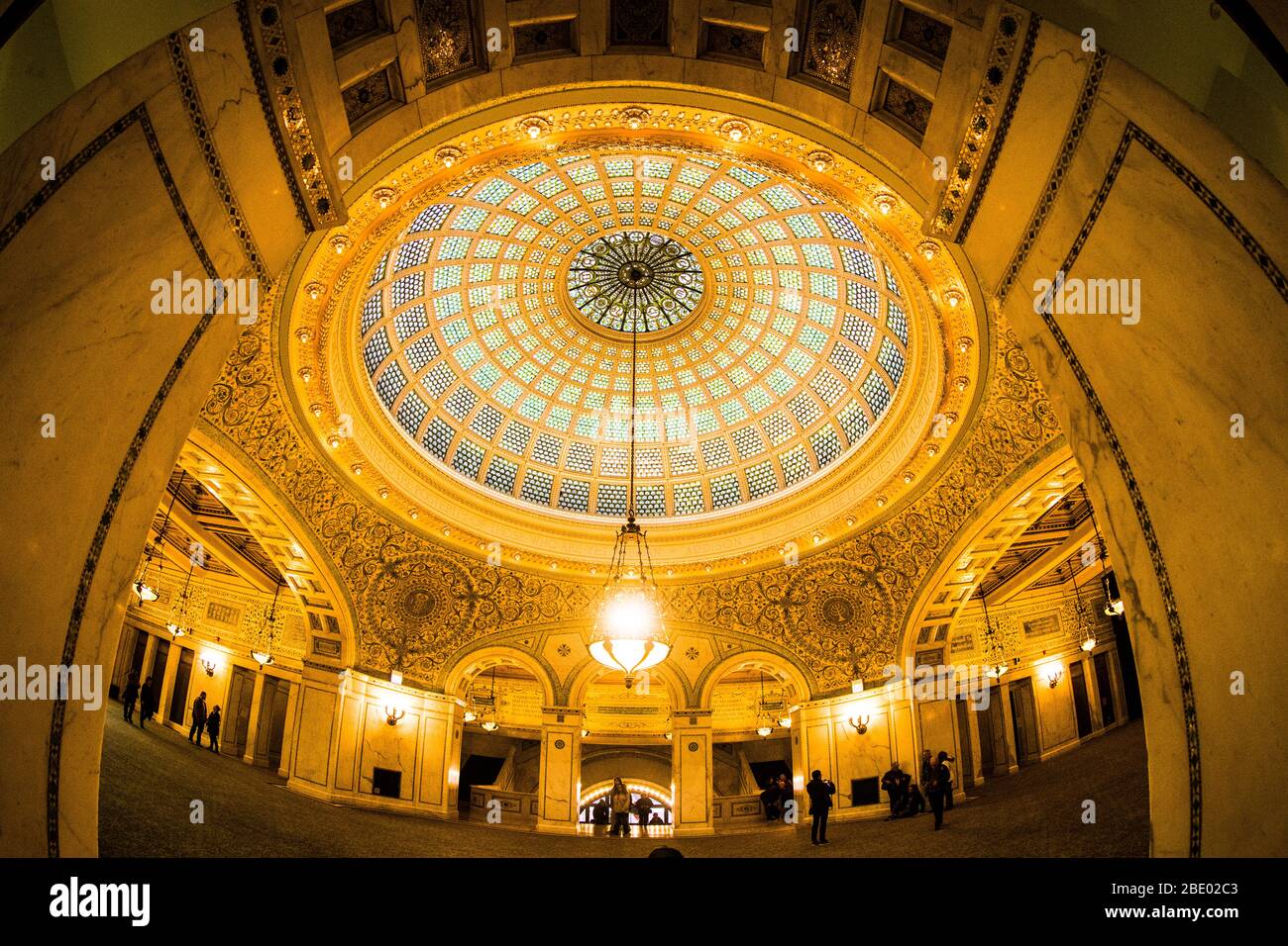 Illuminated interior of building, Chicago, Illinois, USA Stock Photo