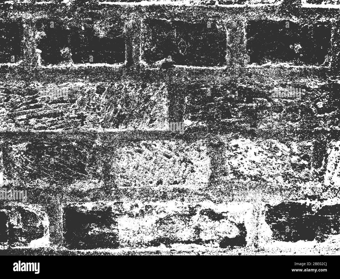 Distress old brick wall texture. Black and white grunge background ...