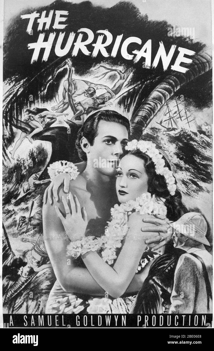 DOROTHY LAMOUR and JON HALL in THE HURRICANE 1937 director JOHN FORD  novel Charles Nordhoff and James Norman Hall special effects James Basevi The Samuel Goldwyn Company / United Artists Stock Photo