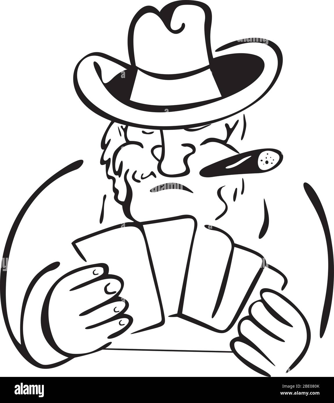 gambler in hat with a cigar Stock Vector