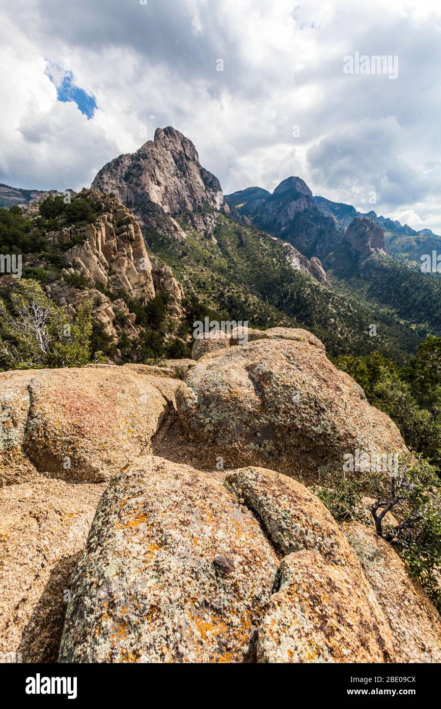 The Sandia Mountains outside Albuquerque, New Mexico, USA. Stock Photo