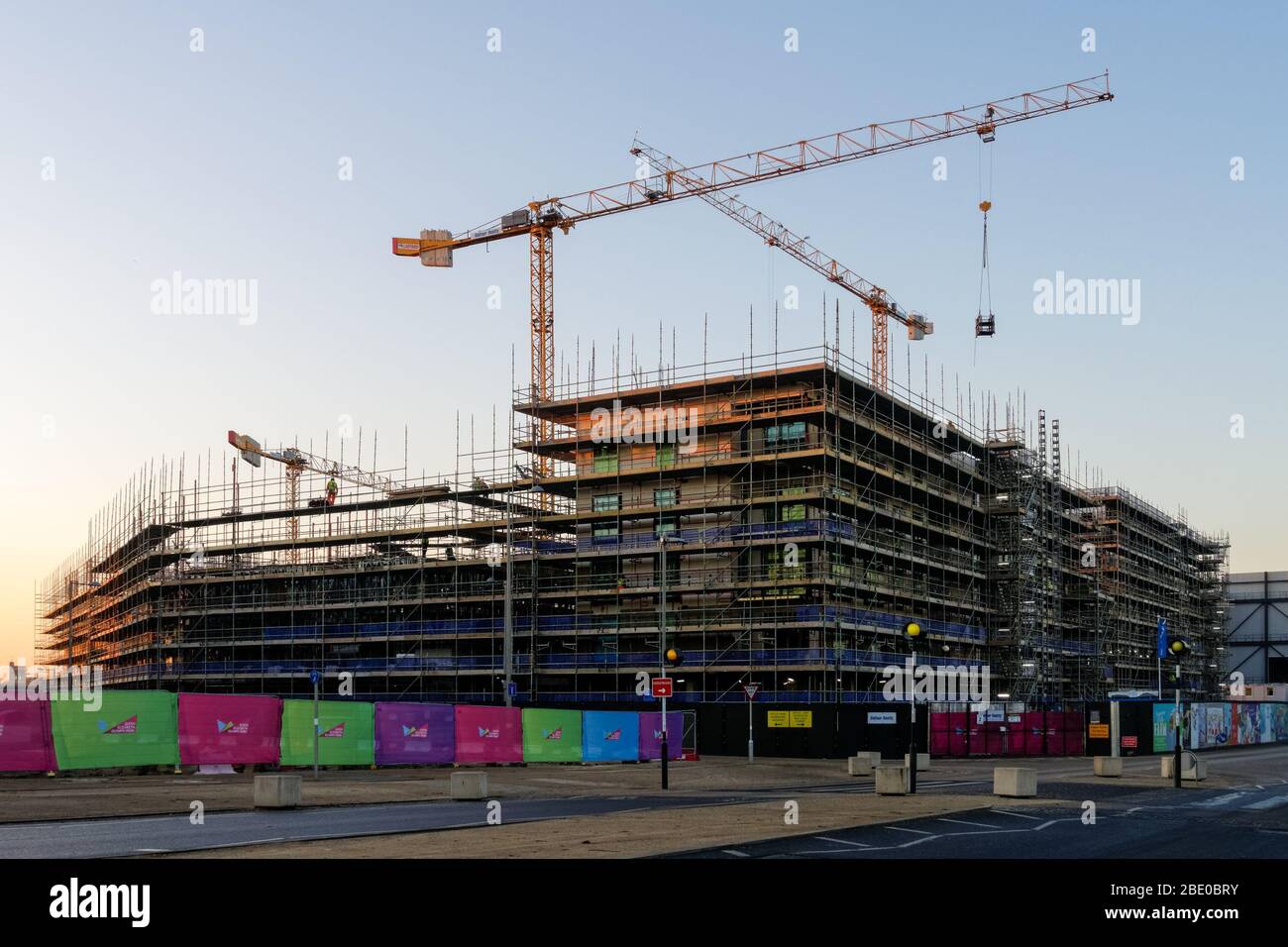 Construction site of residential building at Stratford, London England United Kingdom UK Stock Photo