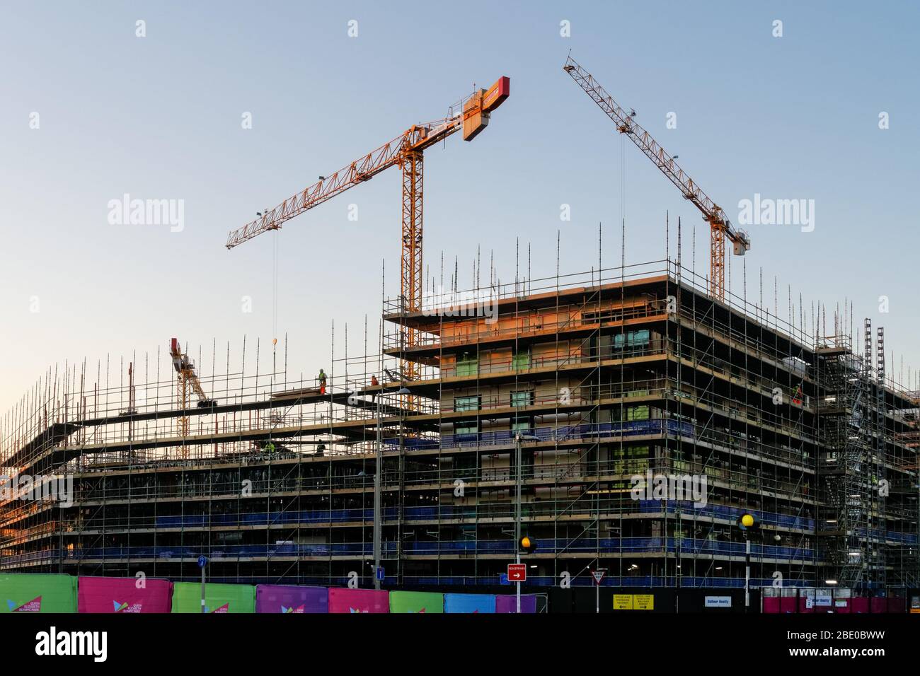 Construction site of residential building at Stratford, London England United Kingdom UK Stock Photo