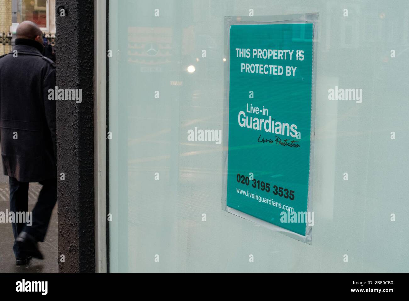 Building protected by live-in guardians in London England United Kingdom UK Stock Photo