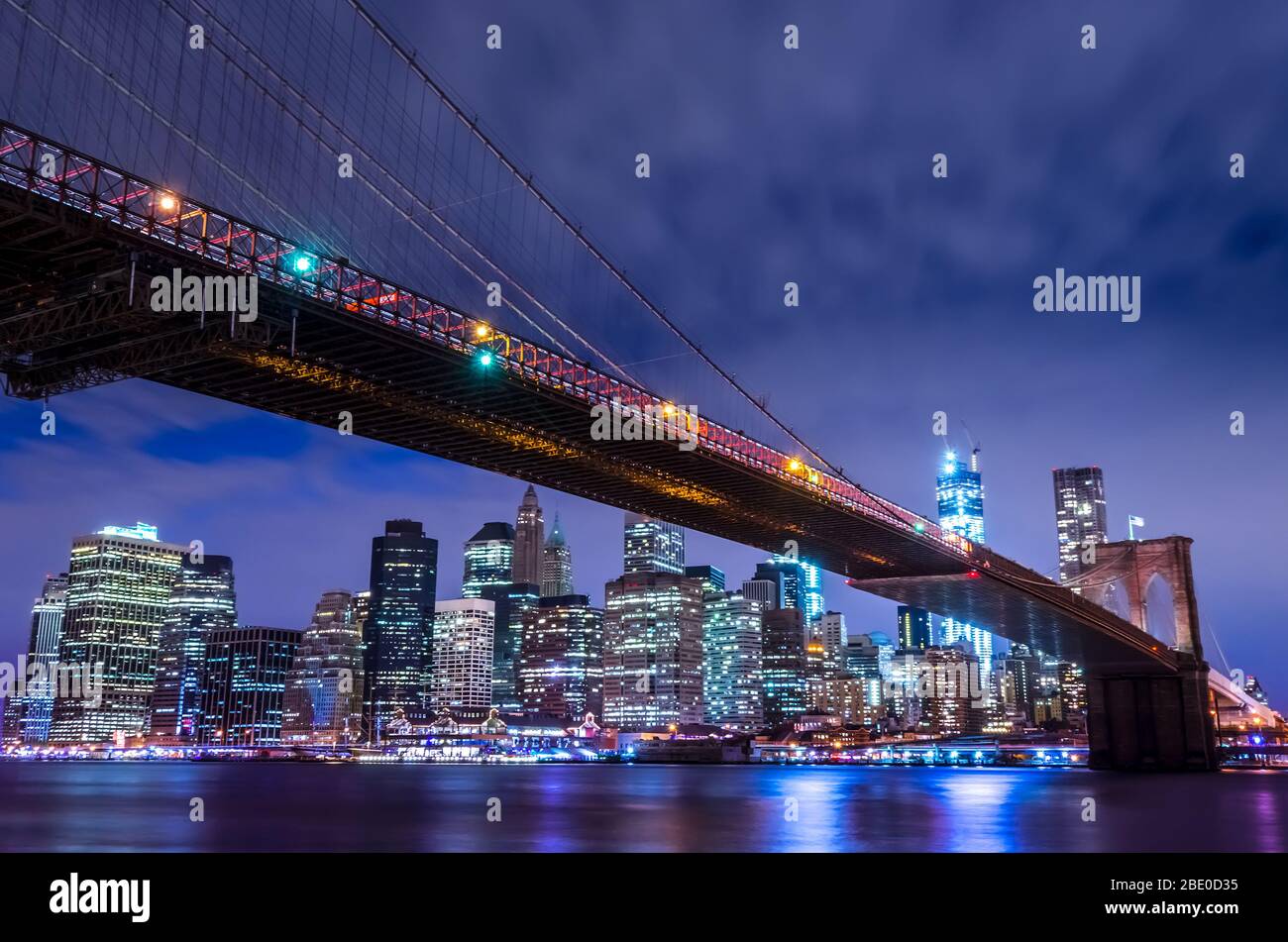 Newyork City Skyline At Night New York United States Of America Stock Photo Alamy
