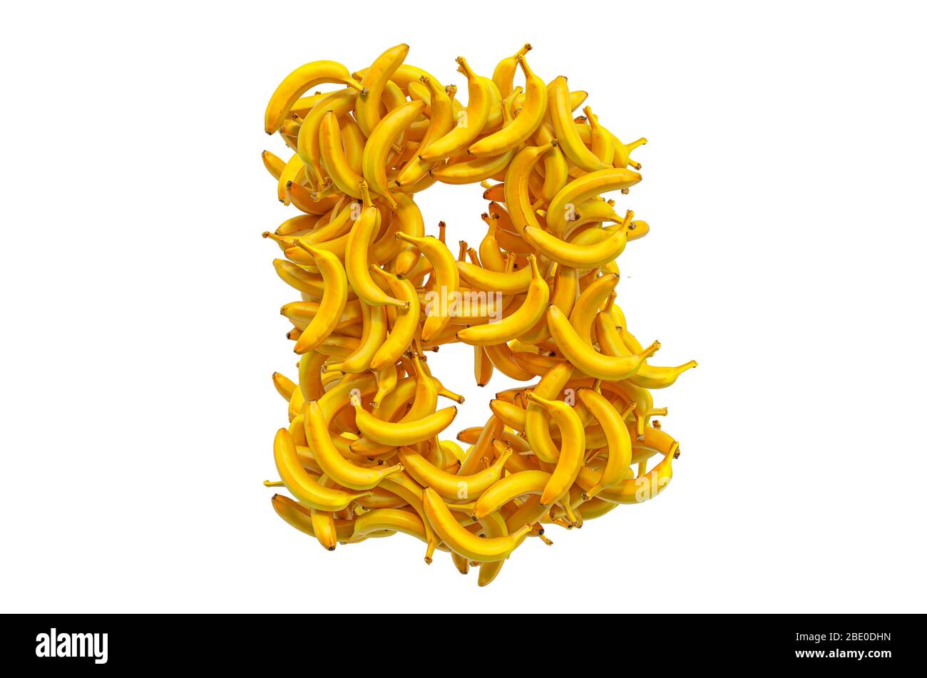 Letter B From Bananas, 3D Rendering Isolated On White Background Stock ...