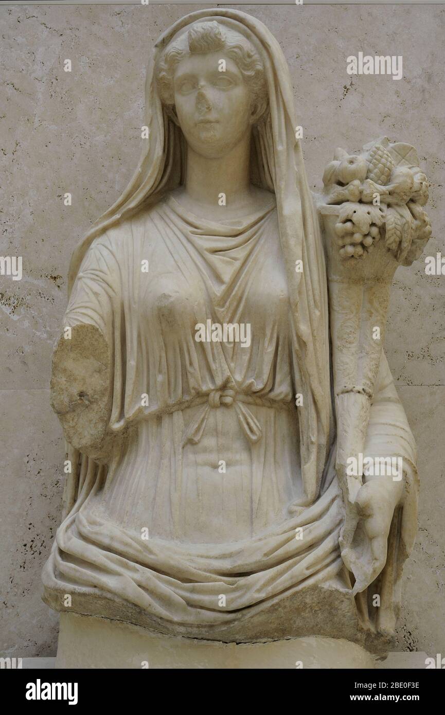 Roman statue of Livia Drusilla. Stock Photo
