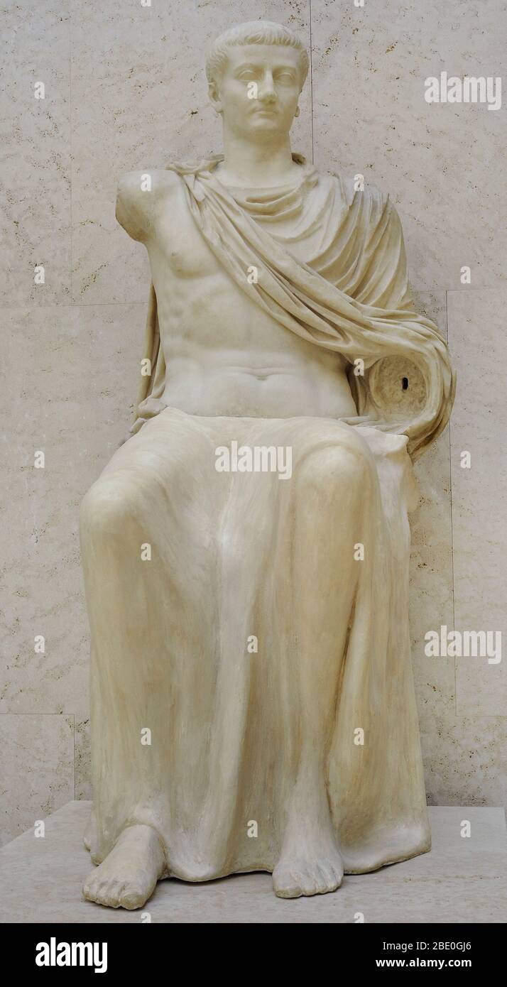 Statue of Roman emperor Tiberius Stock Photo Alamy
