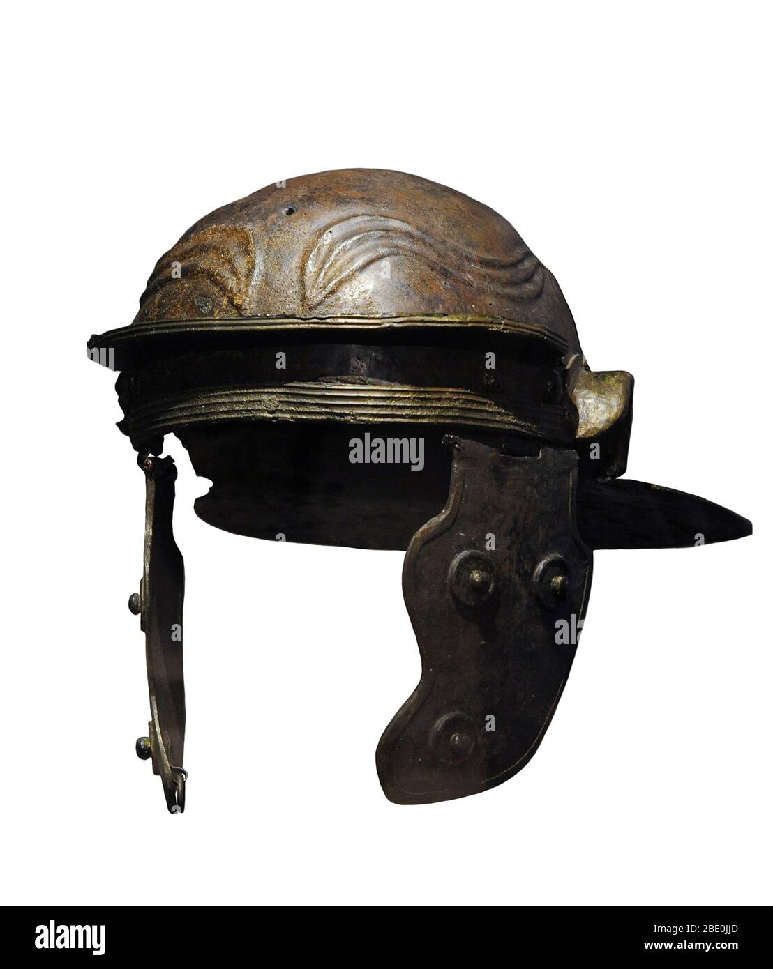Galea. Roman military helmet. Stock Photo