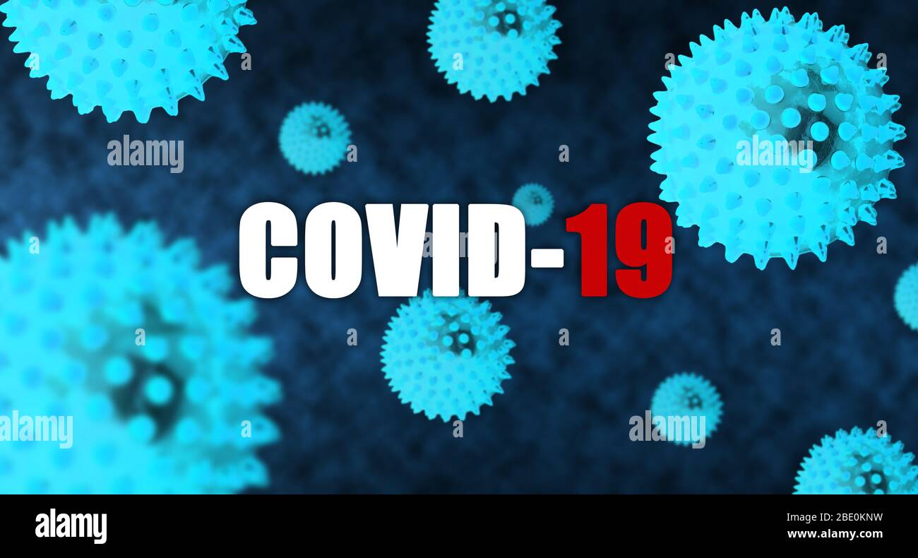 COVID-19 coronavirus pandemic background. Concept of virus spread with copy space. Stock Photo