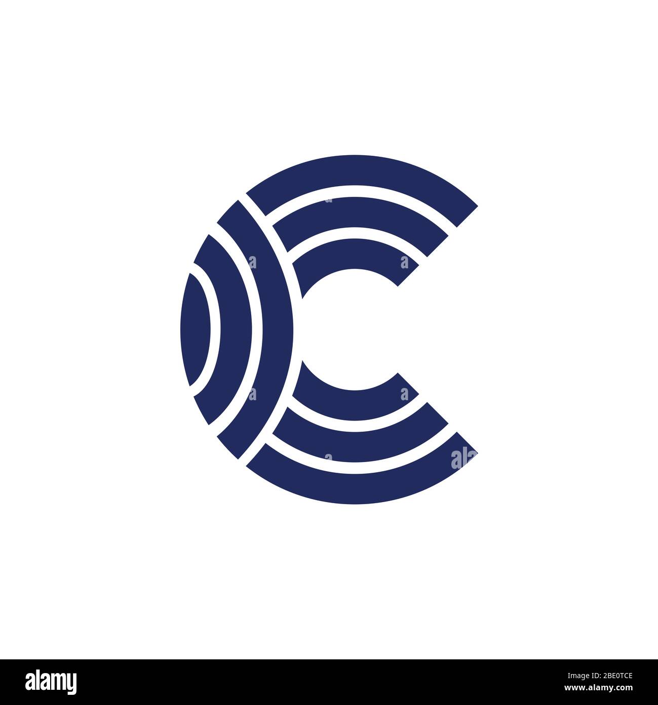 letter c stripes circle geometric logo vector Stock Vector