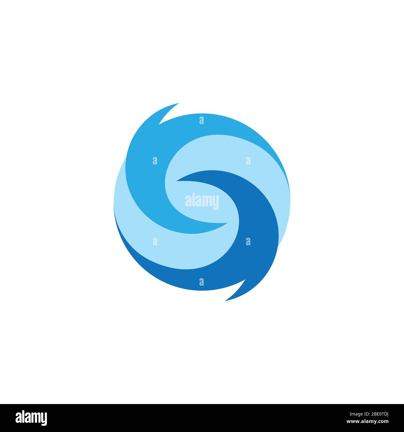 letter s curves circles blue waves rotation simple logo vector Stock Vector