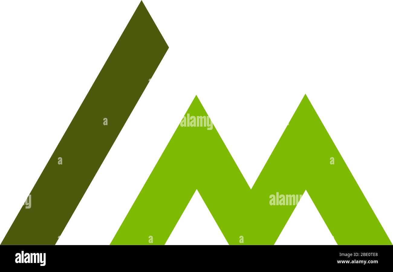 letter m gradient mountain triangle geometric logo vector Stock Vector