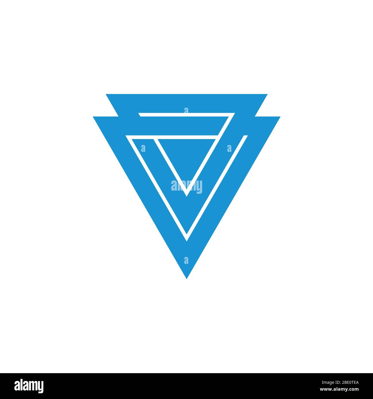 abstract letter v linked triangle arrow geometric logo vector Stock Vector