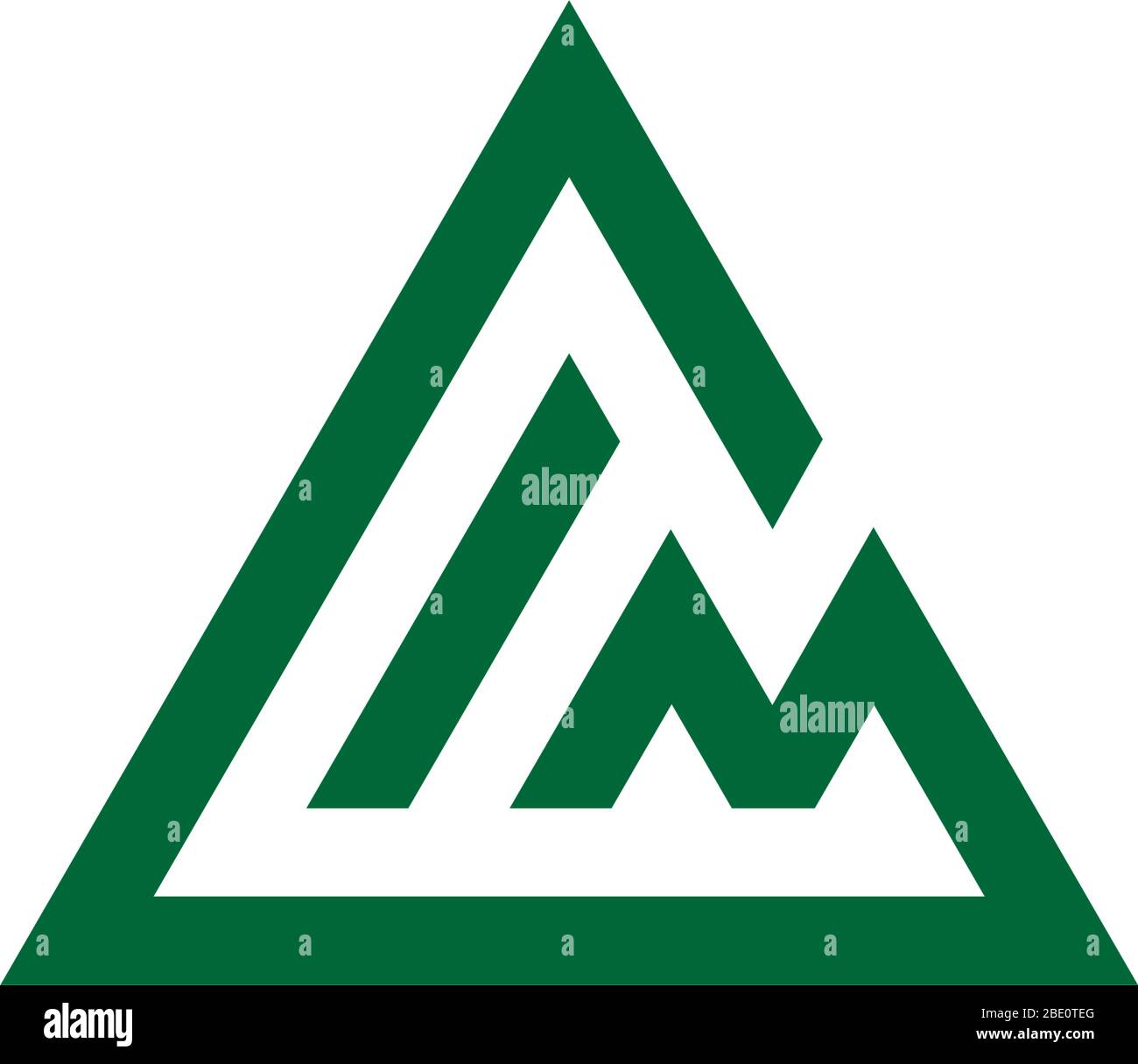 letter gm simple geometric mountain triangle line logo vector Stock Vector